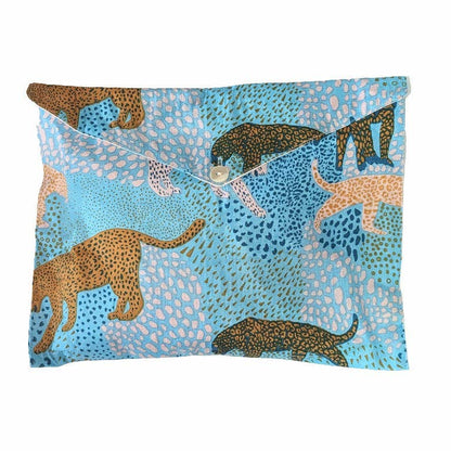 OFERTA -40% Pijama exótica azul con estampado de leopardos de colores