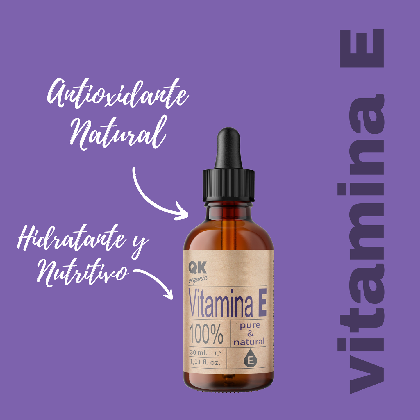 Vitamina E liquida pura (Tocopherol) 30 ml - Natural
